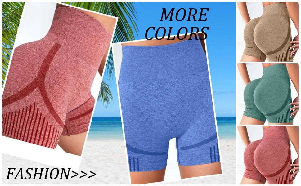 Women High Waist Yoga Shorts Push Up Fitness Gym Shorts Scrunch Butt Running Leggings Quick Dry Cycling Workout Sportswear