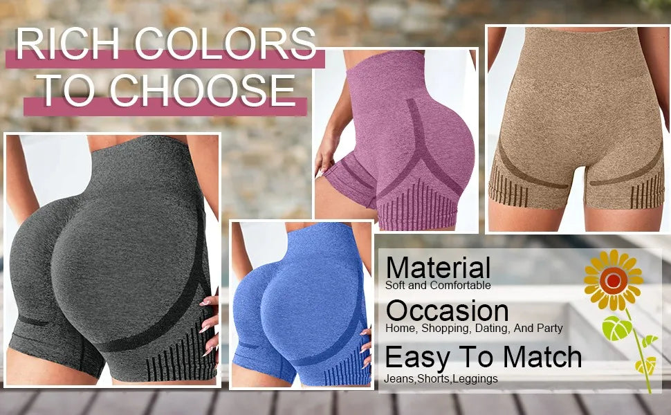 Women High Waist Yoga Shorts Push Up Fitness Gym Shorts Scrunch Butt Running Leggings Quick Dry Cycling Workout Sportswear