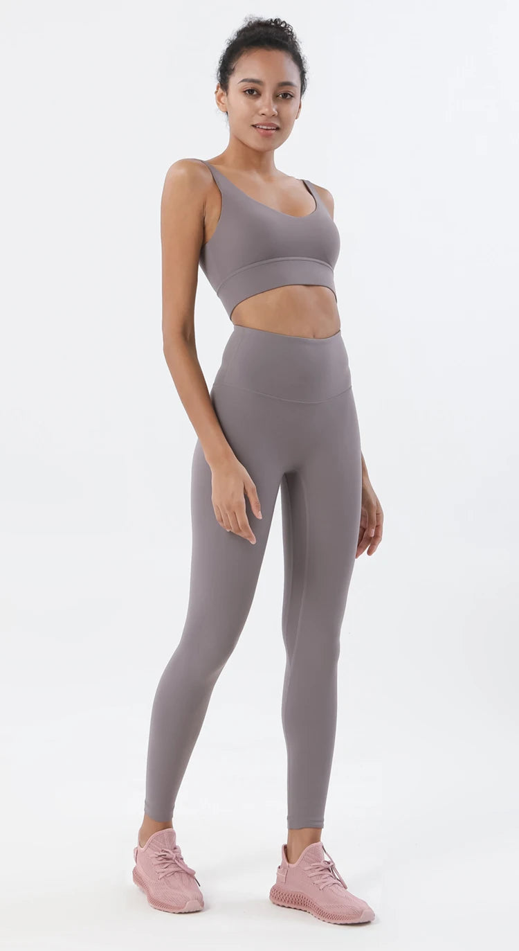 Nylon Tracksuits Women's Yoga Set Sports Suit Gym Fitness