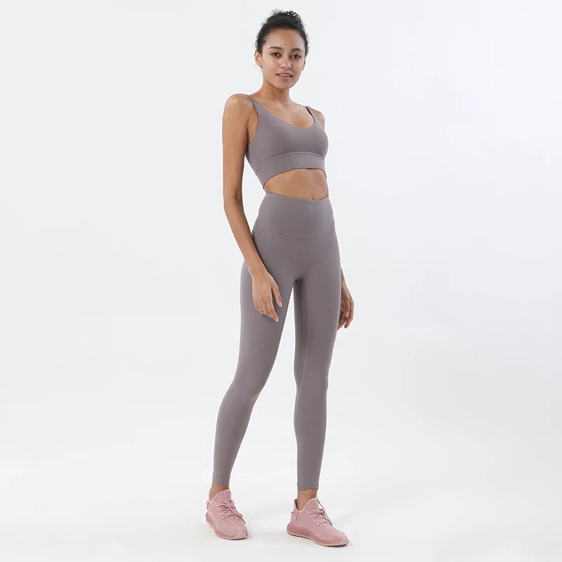Nylon Tracksuits Women's Yoga Set Sports Suit Gym Fitness