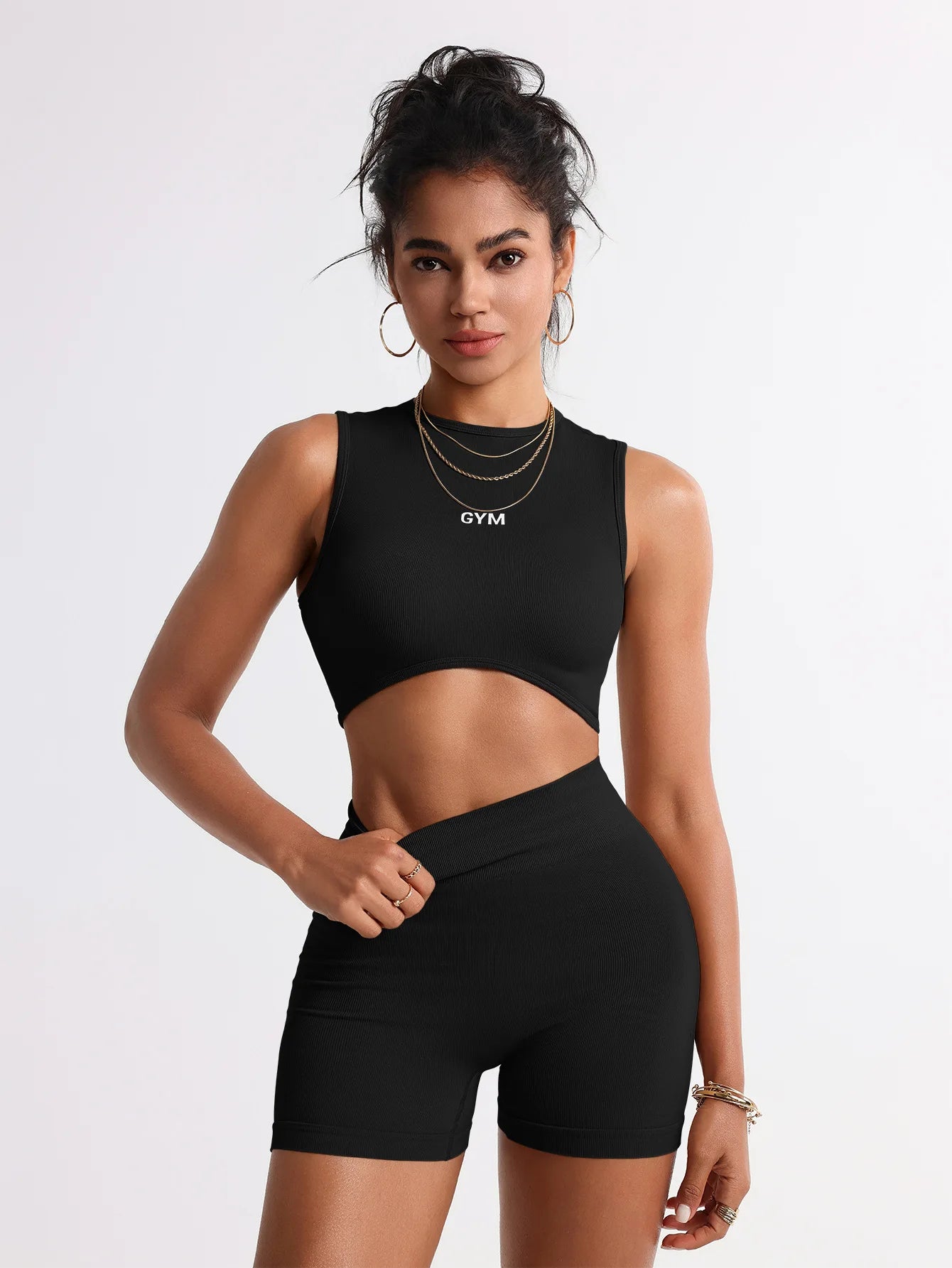 2pcs Seamless Yoga Set Gym Clothes Athletic Wear