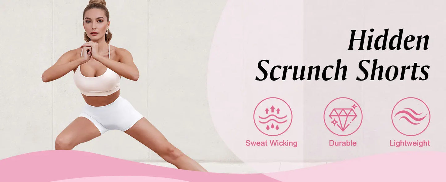 Women Seamless Yoga Sports Shorts Stretch Scrunch Butt Gym Shorts Low Ribbed Workout Running Leggings Sexy Athletic Yoga Shorts