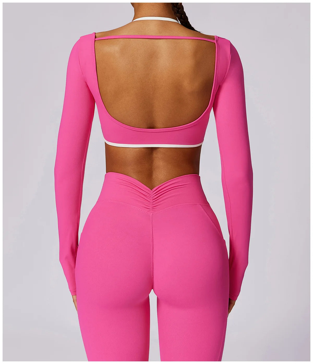 2Pcs Gym Set Women Workout Backless Yoga Suit