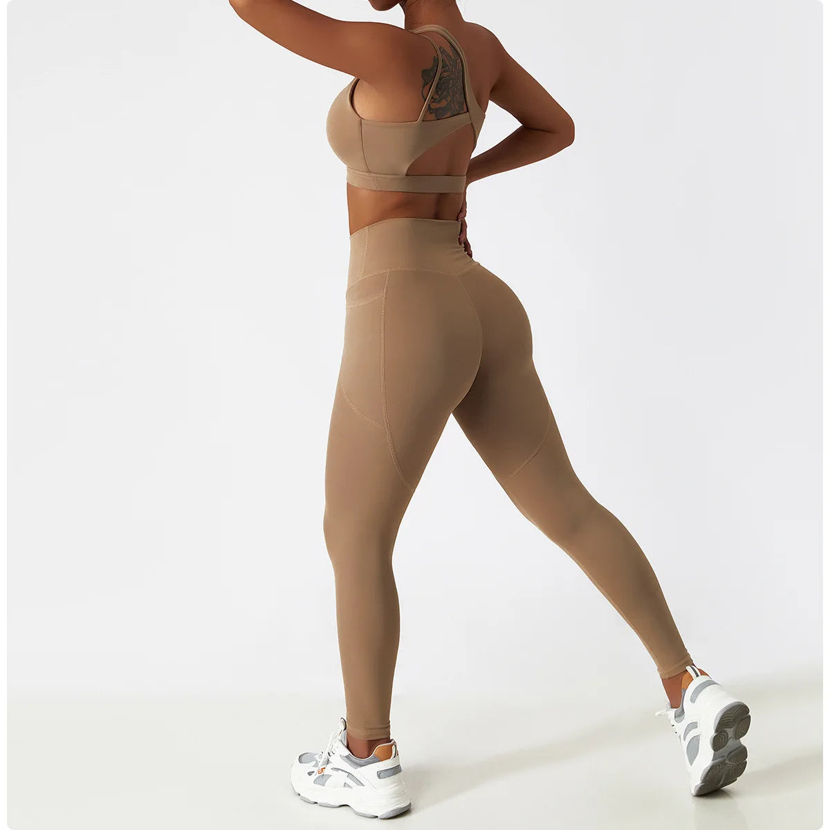 2PCS Seamless Women Tracksuit Yoga Set Workout Sportswear