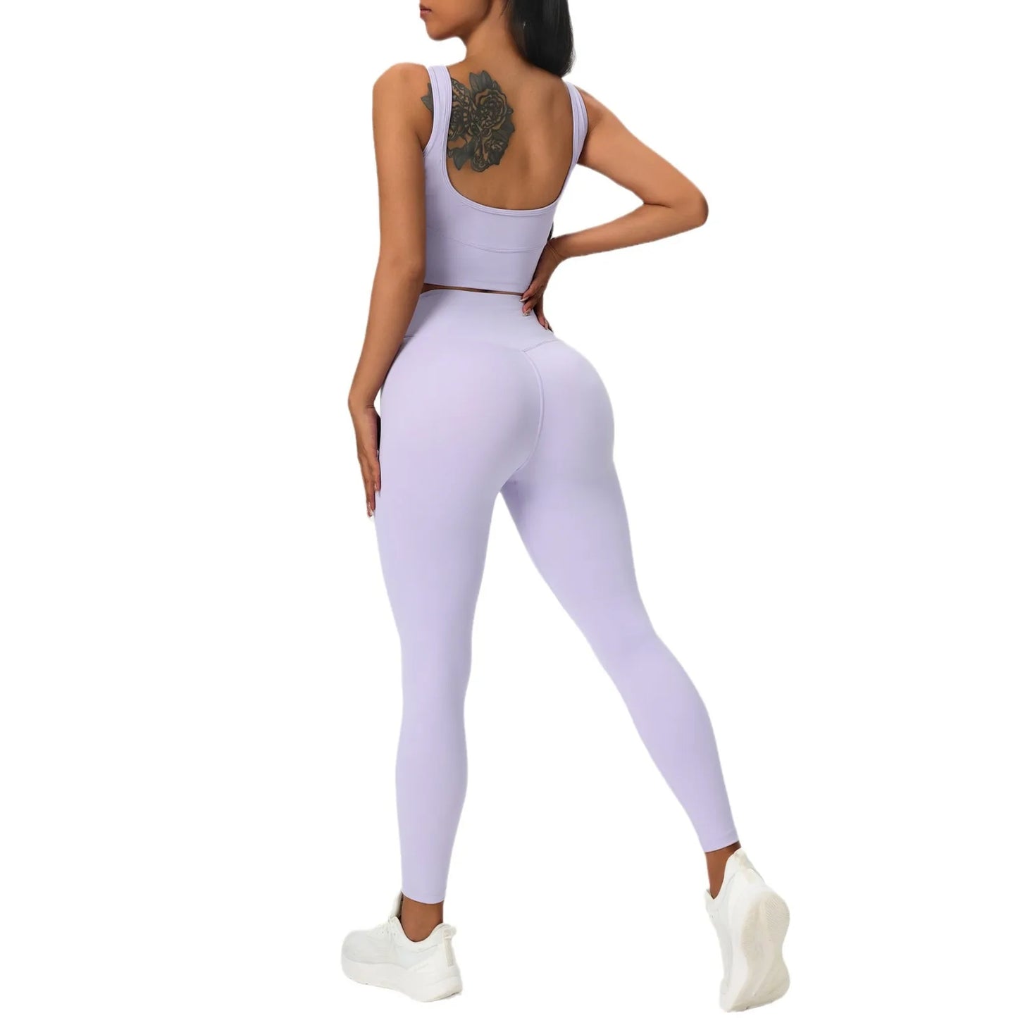 2 Pieces Women's High Quality Soften Yoga Set Sports Suit Gym Set