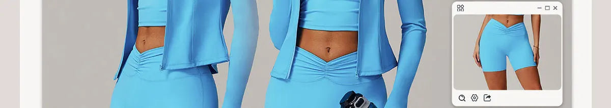 2PCS Yoga Suit Women Gym Set Long Sleeve Zipper