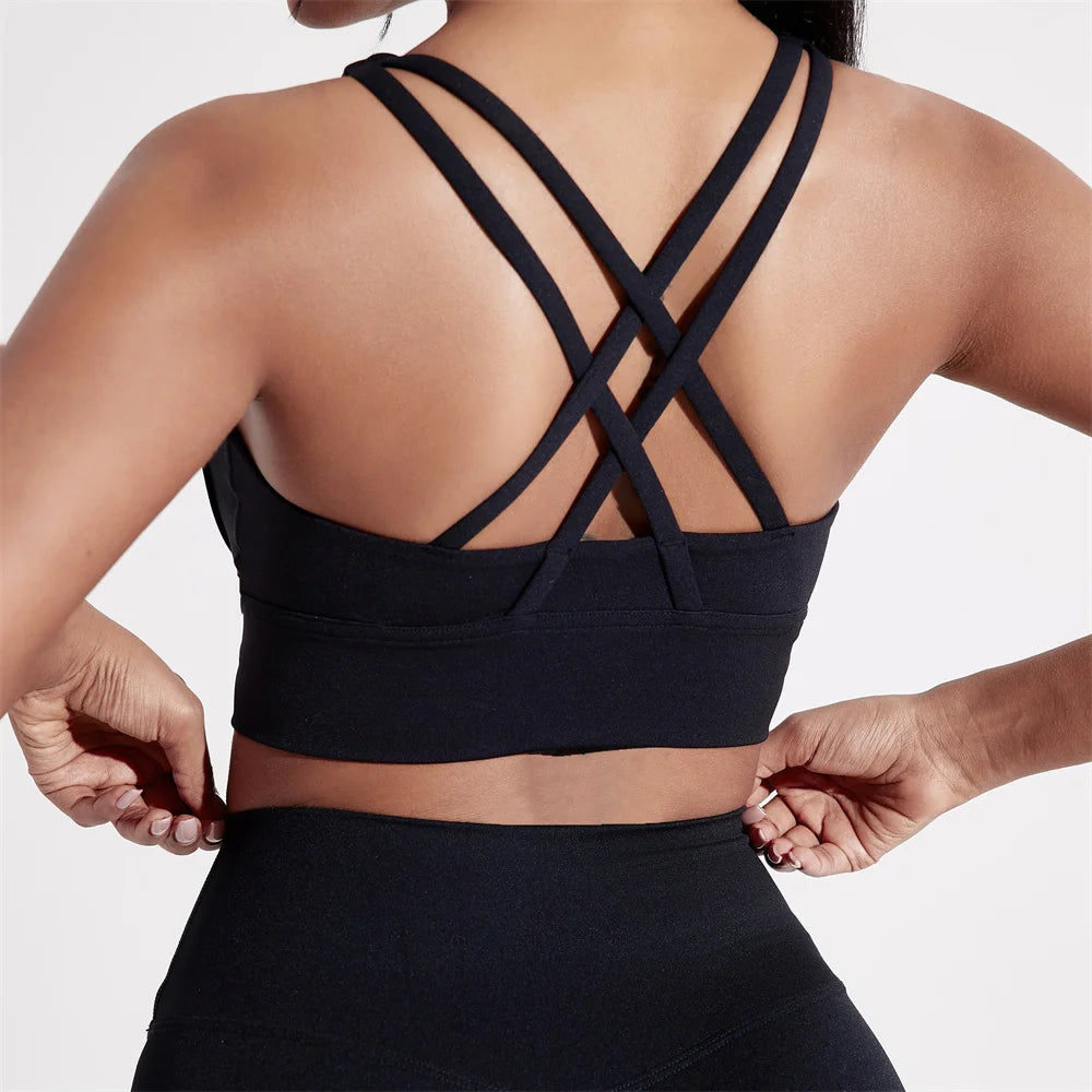 Cross back Fitness sport Bra