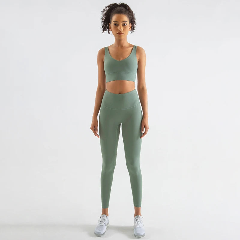 Nylon Tracksuits Women's Yoga Set Sports Suit Gym Fitness
