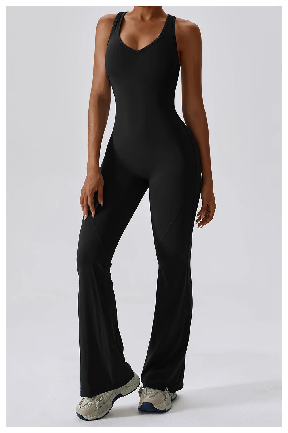 Solid Yoga Jumpsuit One Piece Outfit Fitness Bodysuit Workout Clothes