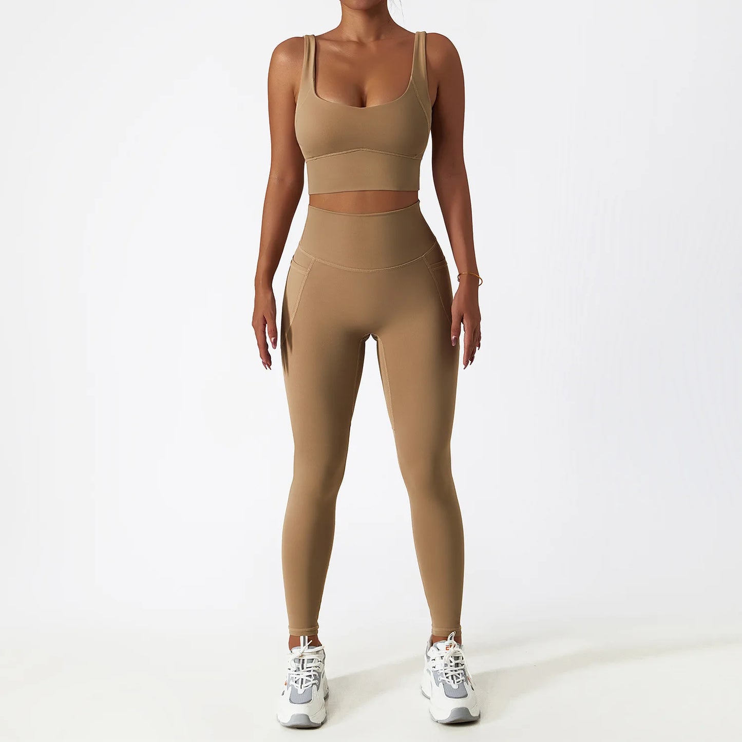 2PCS Seamless Women Tracksuit Yoga Set Workout Sportswear