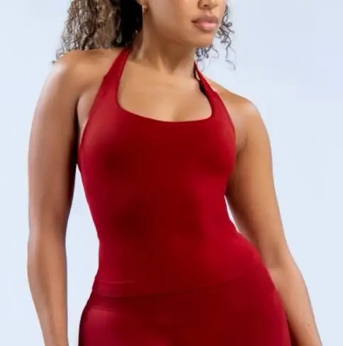 Top Seamless Yoga Backless Hanging Neck