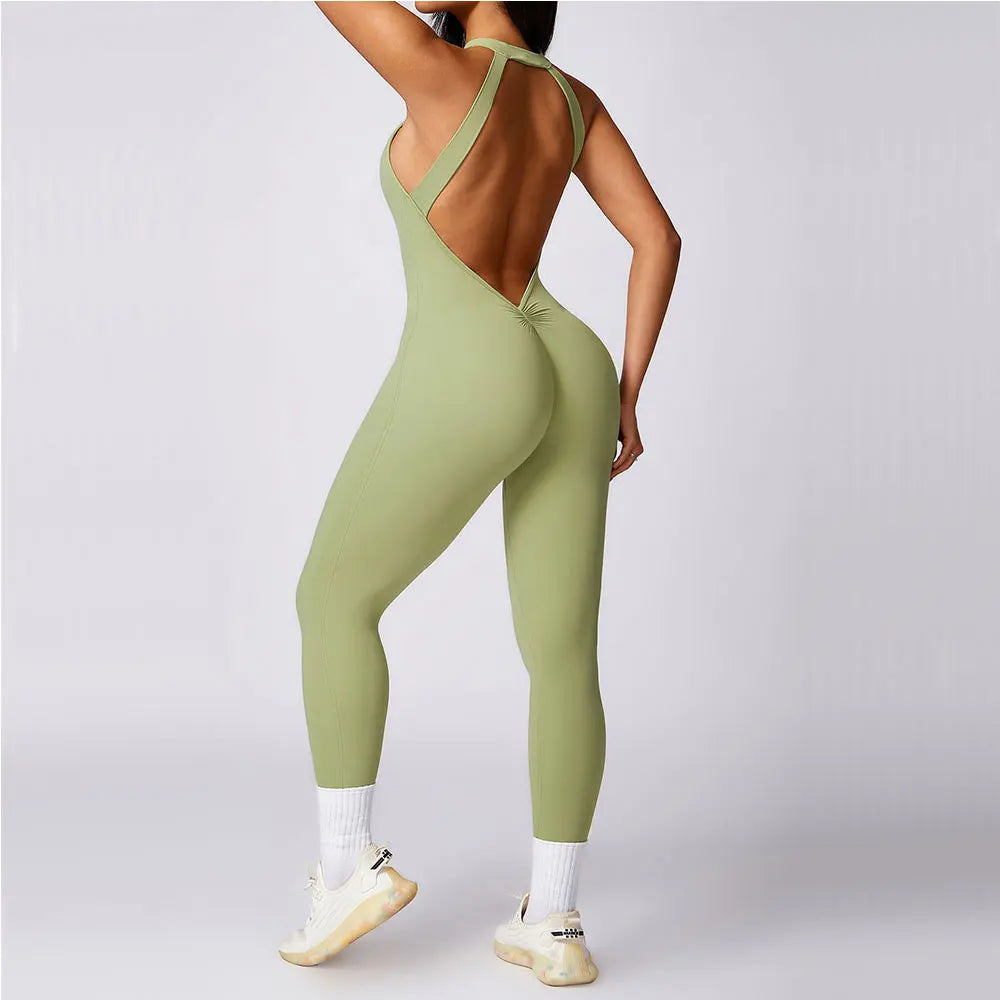 Romper Backless Set Workout Jumpsuit Fitness Bodysuit