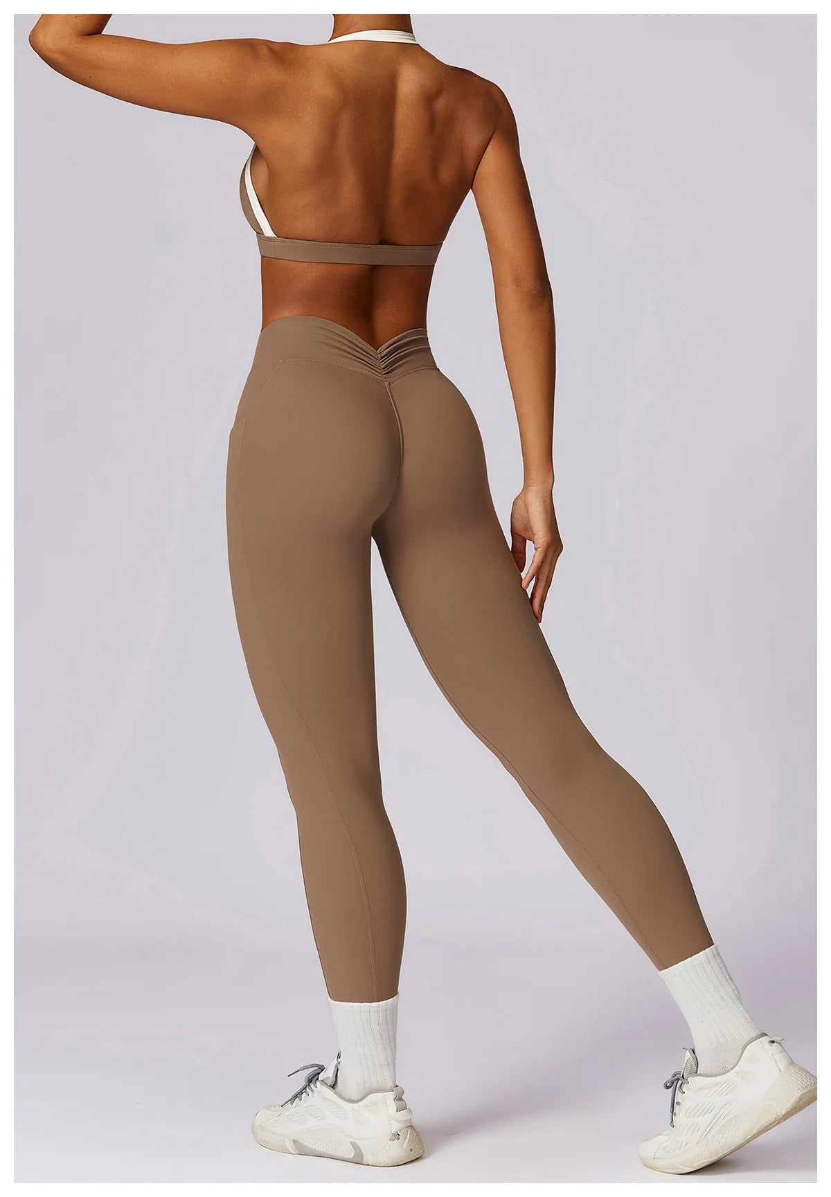 2Pcs Gym Set Women Workout Backless Yoga Suit