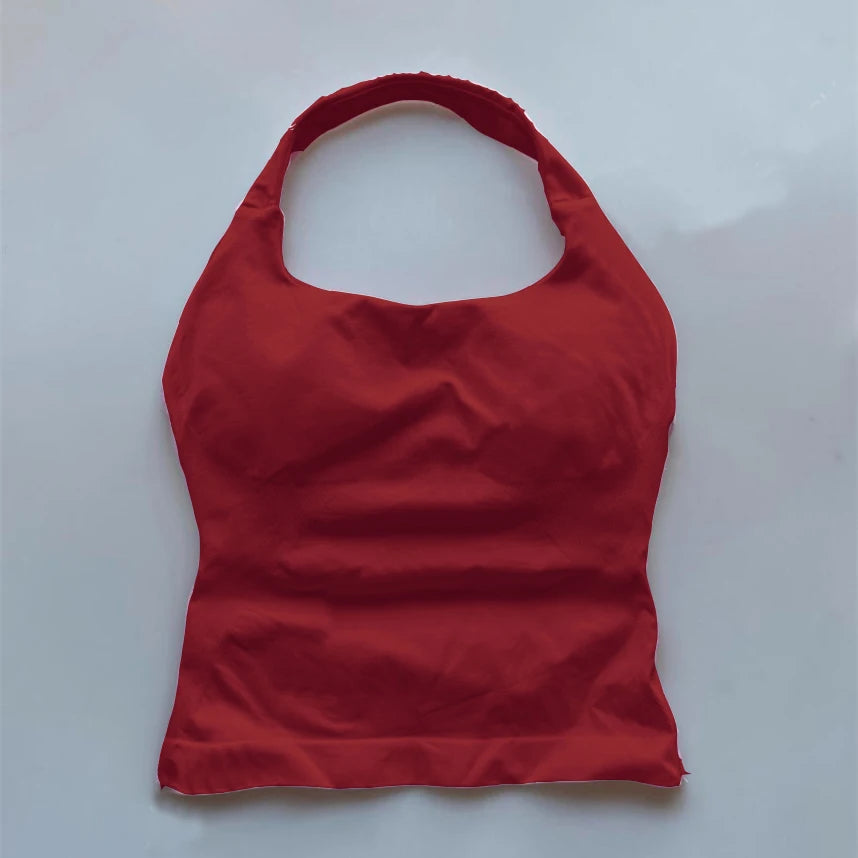 Top Seamless Yoga Backless Hanging Neck