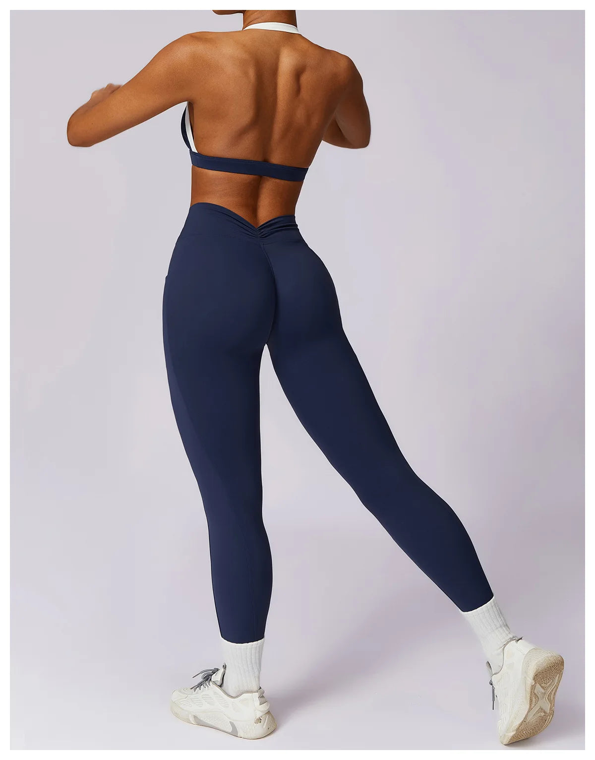 2Pcs Gym Set Women Workout Backless Yoga Suit