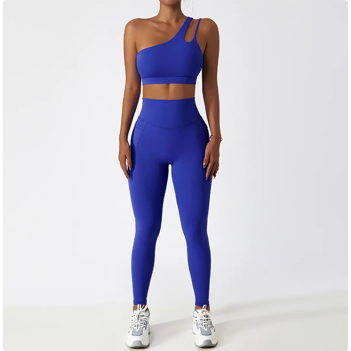 2PCS Seamless Women Tracksuit Yoga Set Workout Sportswear
