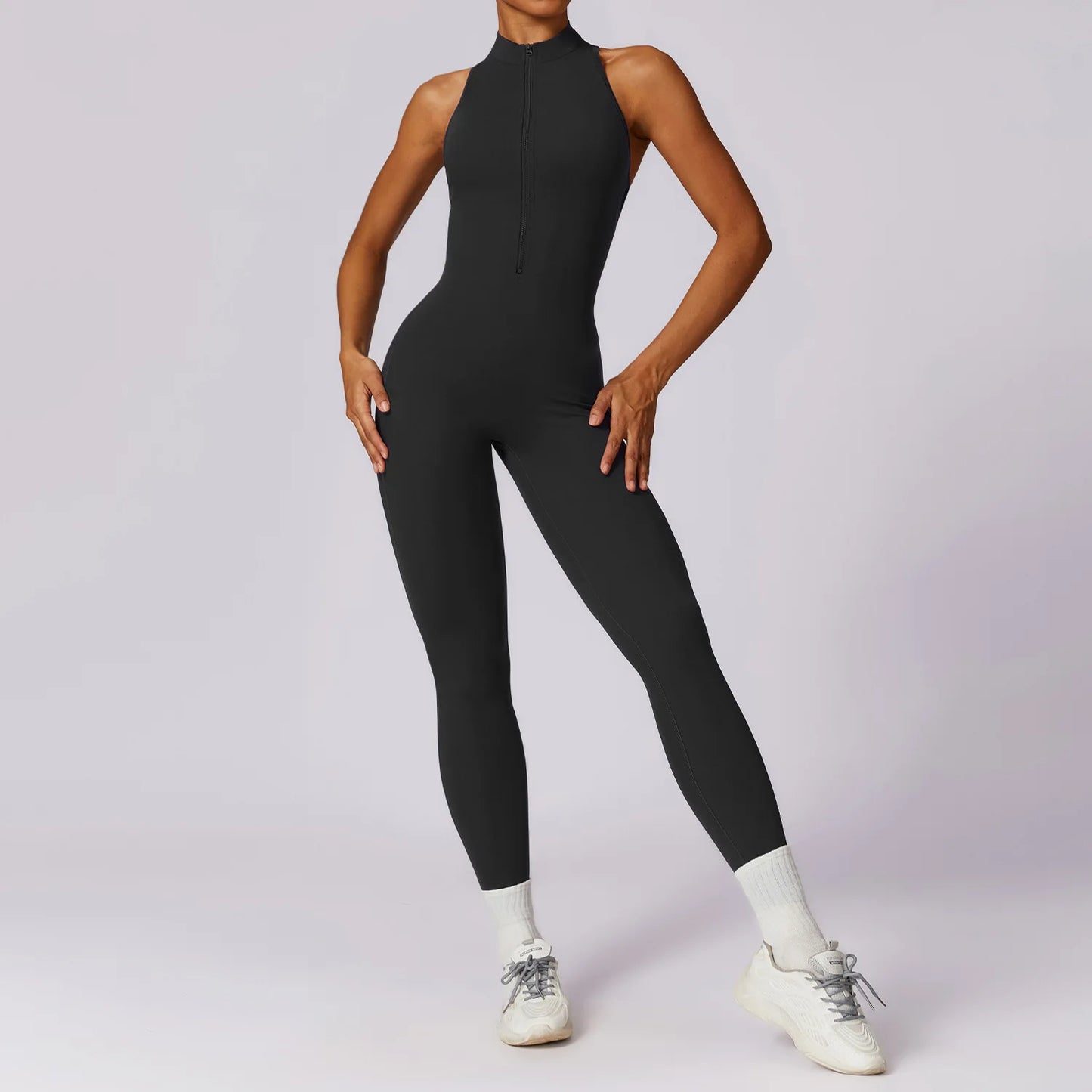 Zipper Yoga Jumpsuit Fitness Sports