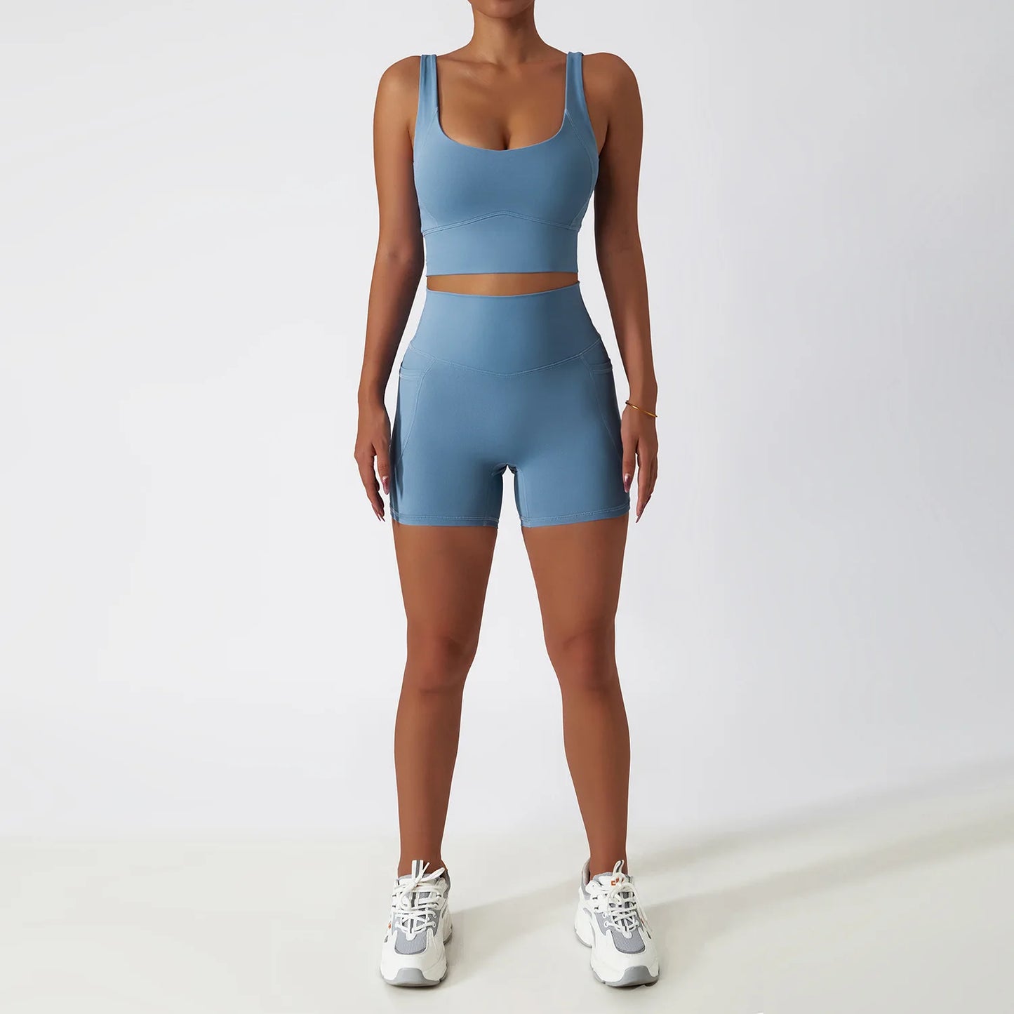 2PCS Seamless Women Tracksuit Yoga Set Workout Sportswear