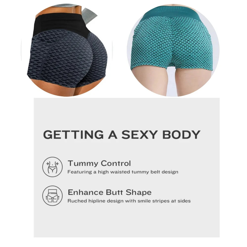 High Waist Honeycomb Yoga Shorts