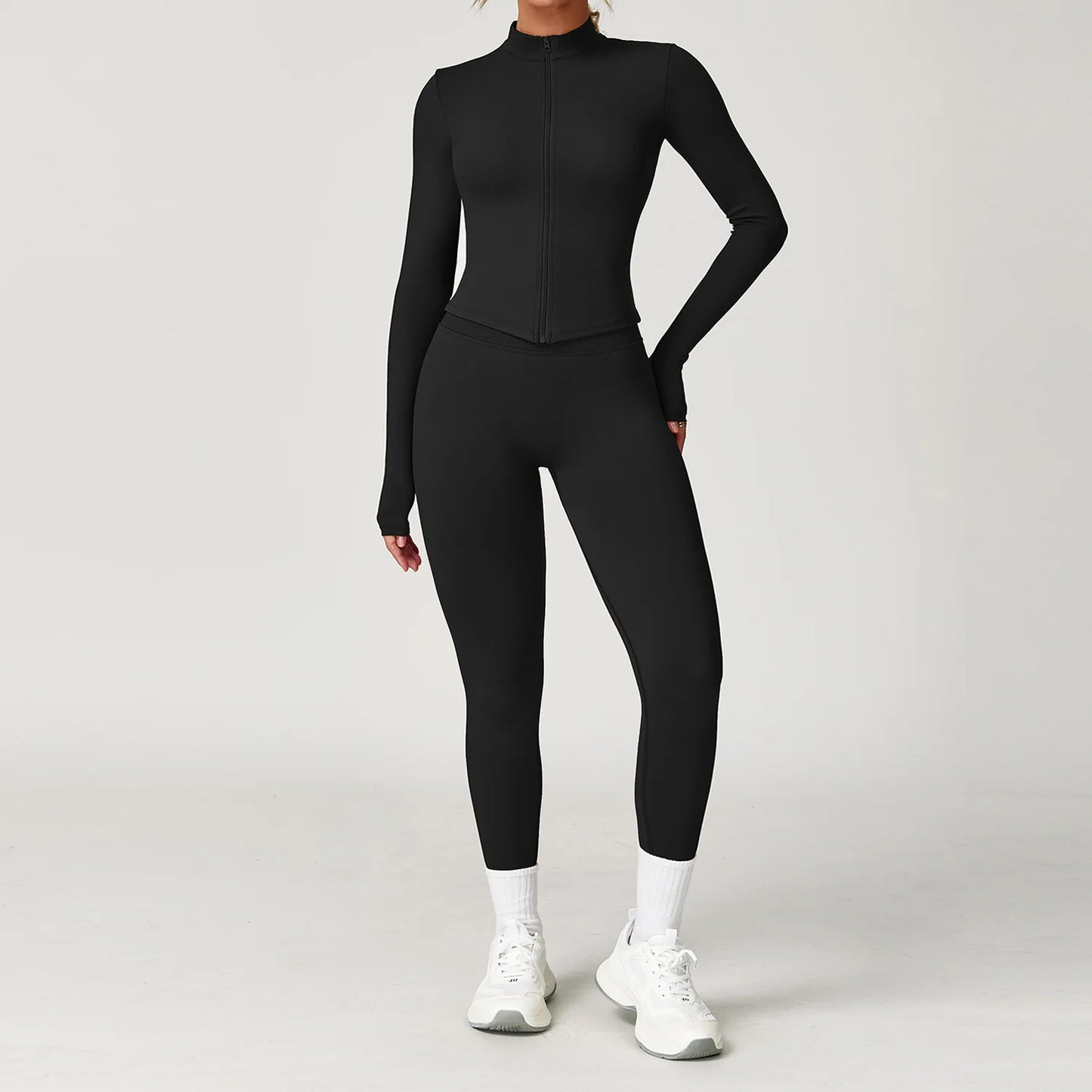 Yoga Suit 2PCS Sports Set Women Tracksuit Running Workout Long Sleeve