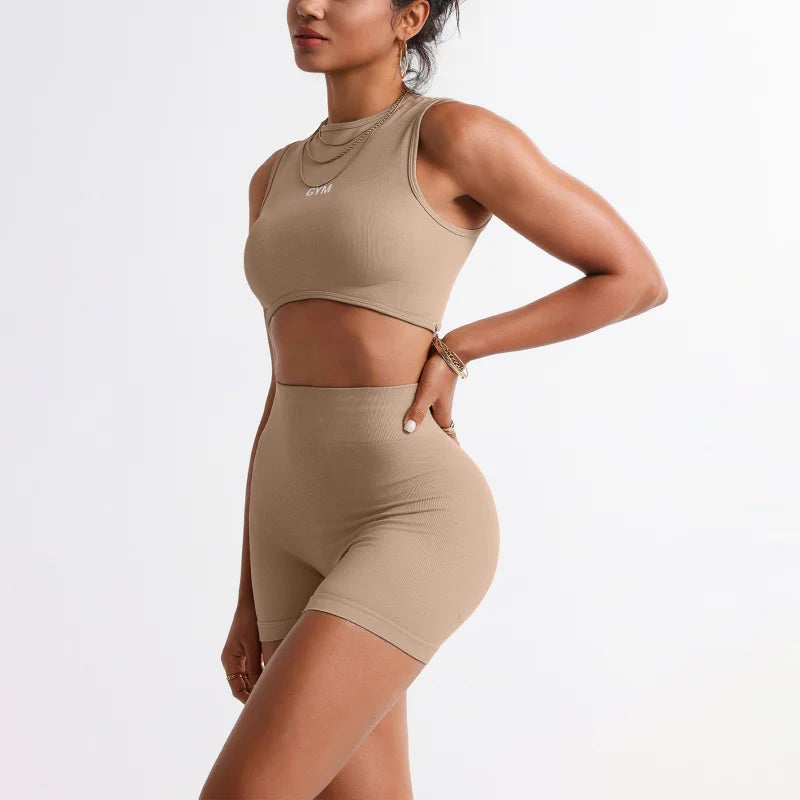 2pcs Seamless Yoga Set Gym Clothes Athletic Wear