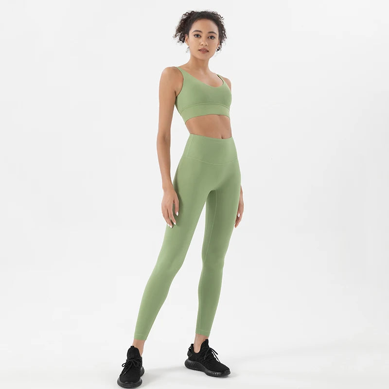 Nylon Tracksuits Women's Yoga Set Sports Suit Gym Fitness