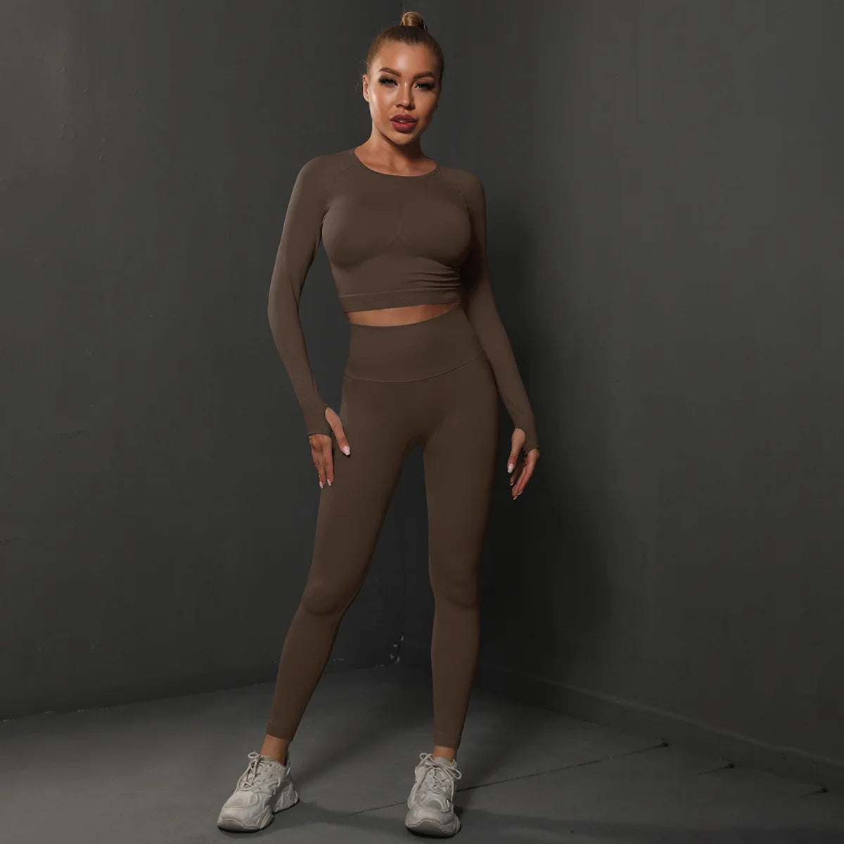 Women Sets 2PCS Energy Seamless Gym Tracksuits Tights Set