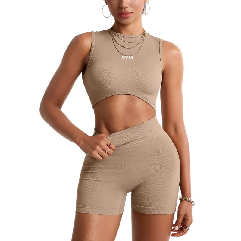 2pcs Seamless Yoga Set Gym Clothes Athletic Wear