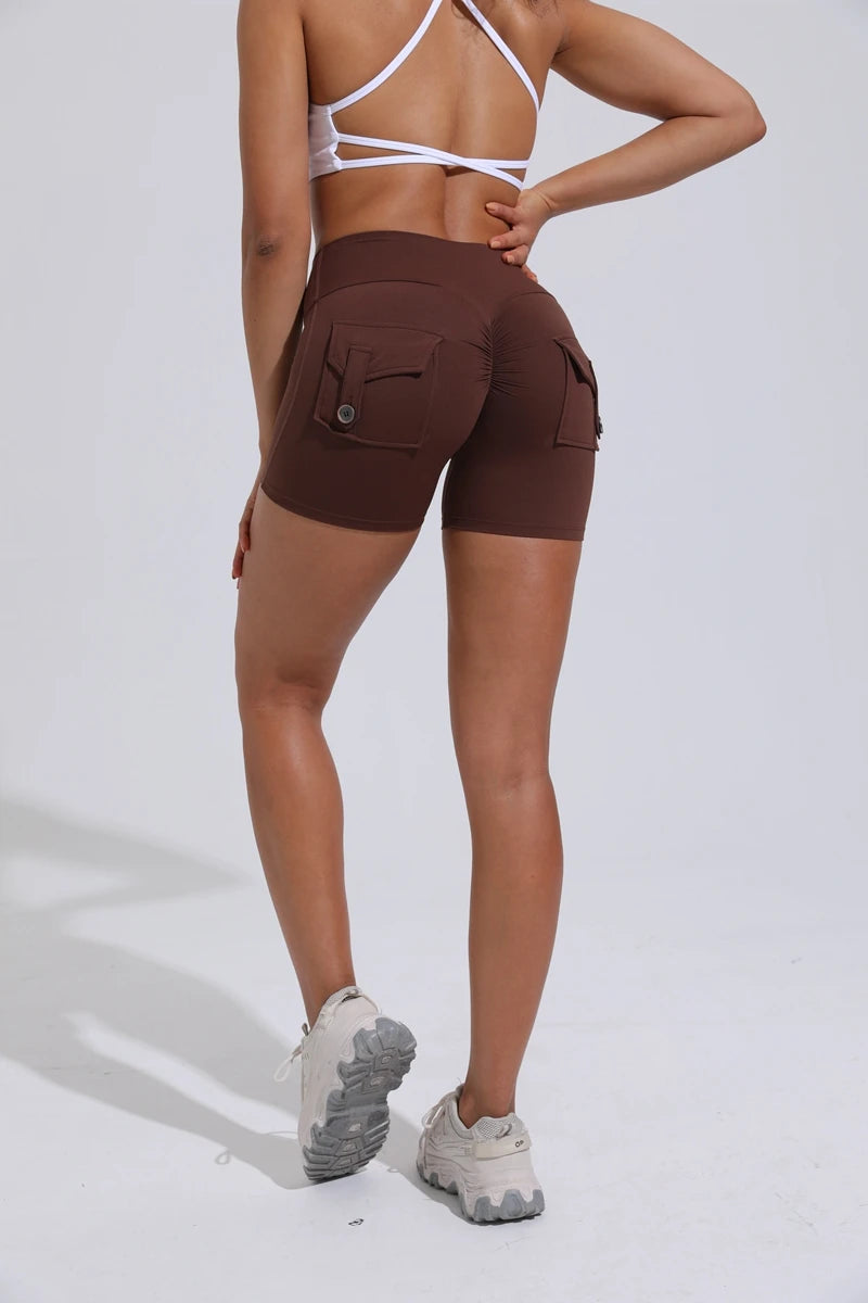 DIAS FIT JOY Tight Women's Shorts Pocket high waist lifting buttocks quick drying yoga shorts