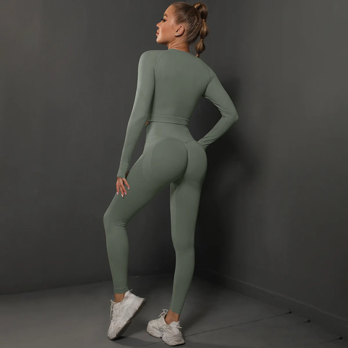 Women Sets 2PCS Energy Seamless Gym Tracksuits Tights Set