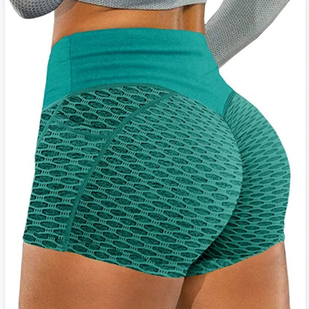 High Waist Honeycomb Yoga Shorts