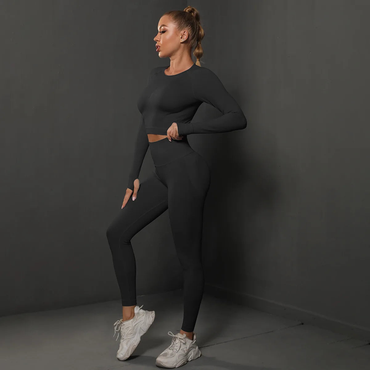 Women Sets 2PCS Energy Seamless Gym Tracksuits Tights Set
