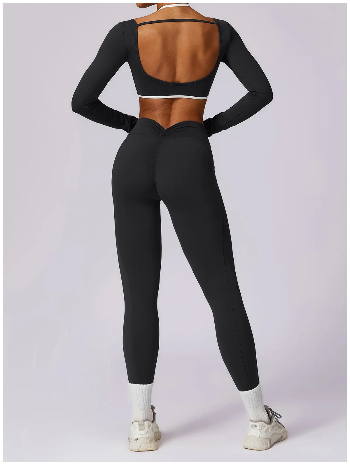 2Pcs Gym Set Women Workout Backless Yoga Suit