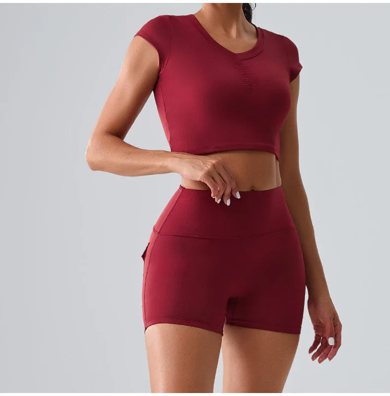 Sexy Women's Feeling Naked Training Set Gym Yoga 2 Pieces