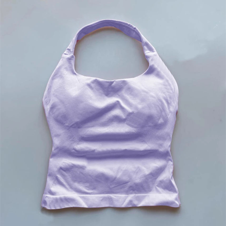 Top Seamless Yoga Backless Hanging Neck