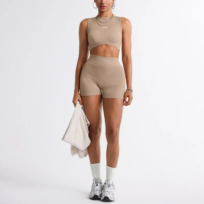 2pcs Seamless Yoga Set Gym Clothes Athletic Wear