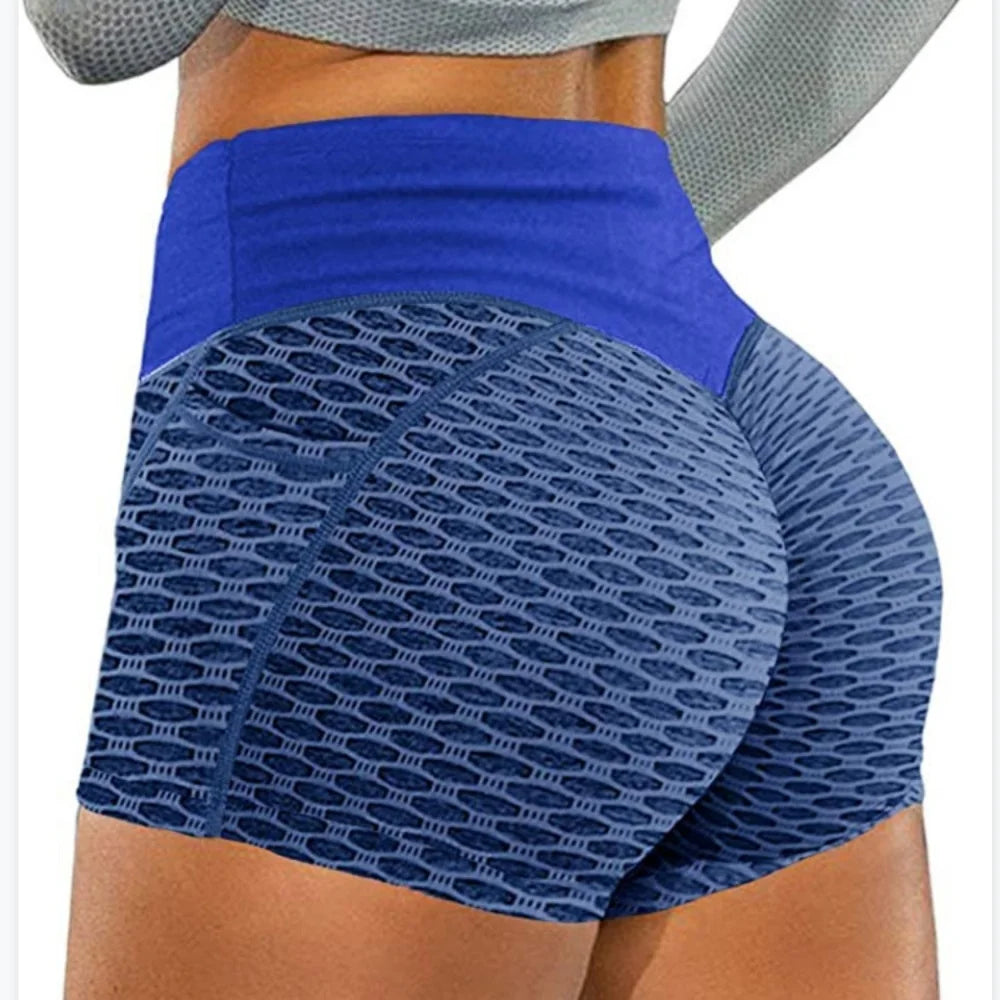 High Waist Honeycomb Yoga Shorts