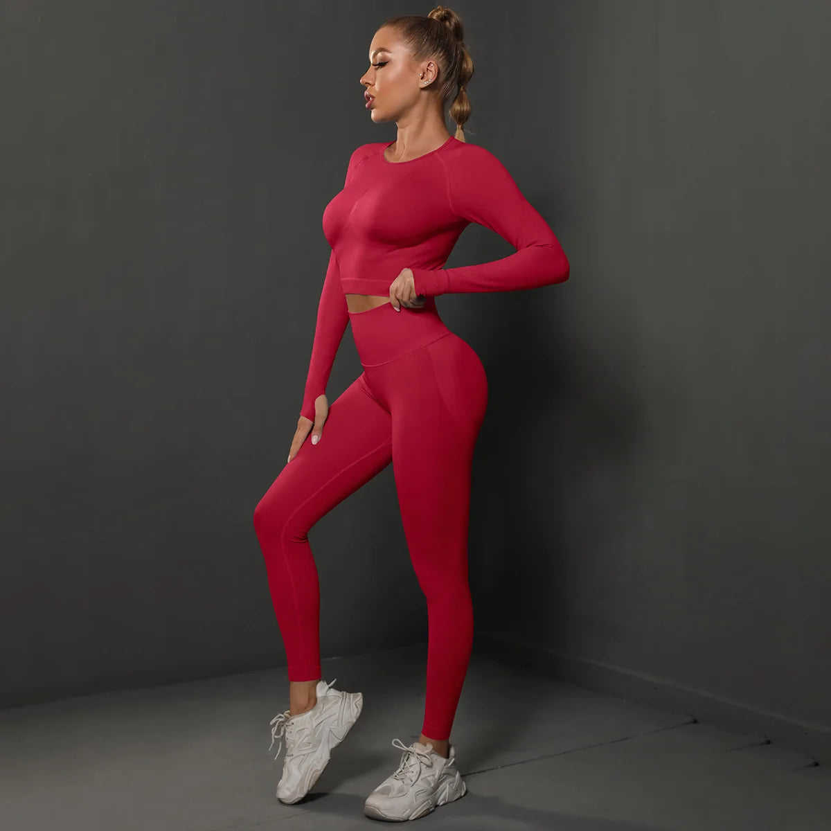 Women Sets 2PCS Energy Seamless Gym Tracksuits Tights Set
