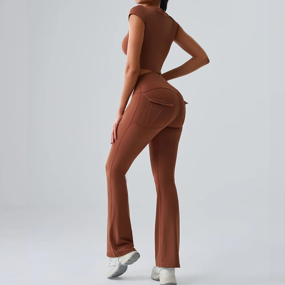 Sexy Women's Feeling Naked Training Set Gym Yoga 2 Pieces