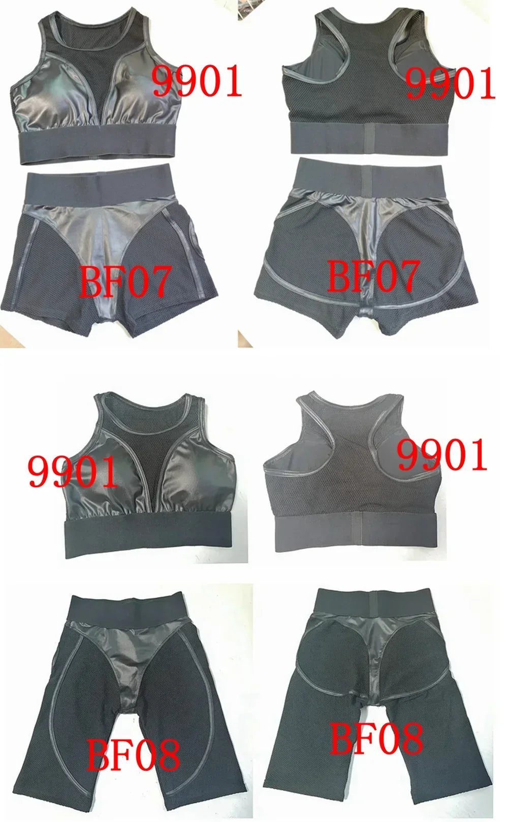 Wholesale Sexy Booty Shorts Transparent Mesh Sportswear Women 2024 Yoga Clothes Sports Bra Cycling Shorts Suit for Fitness Black