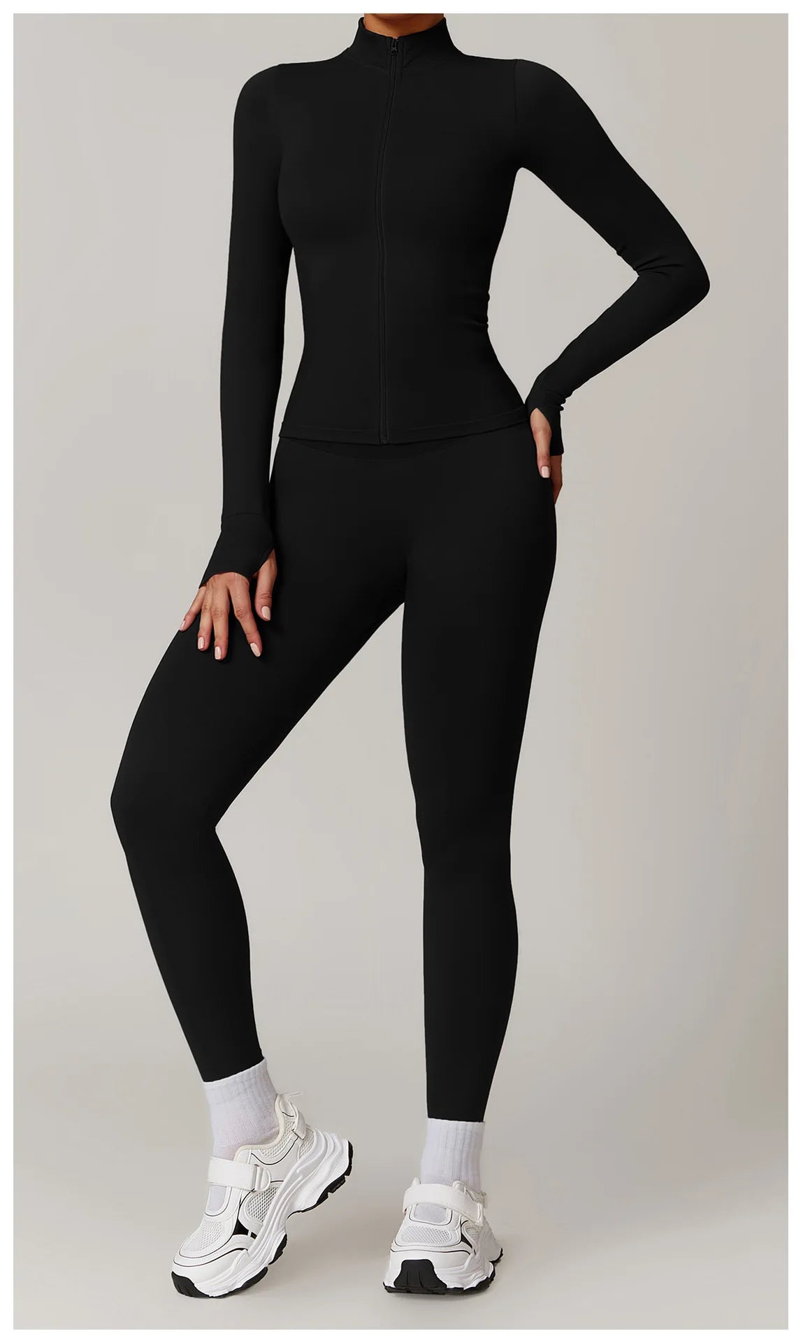 Seamless Yoga Clothes Women's Top Standing Collar Long Sleeved Sports Jacket