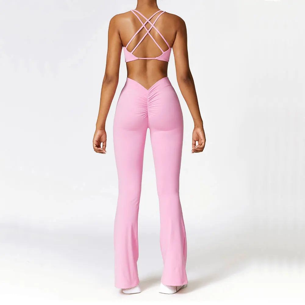 Yoga Set 2 Pieces Gym Set Workout Clothes for Women Seamless High Waist Leggings