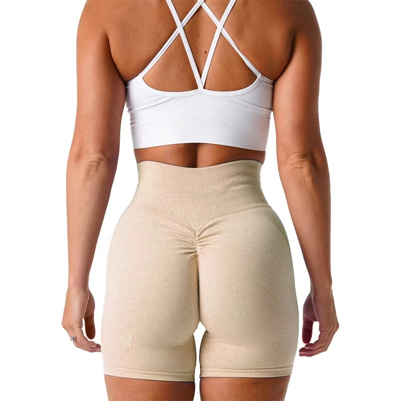 Scrunch Seamless Shorts Spandex Shorts Woman Fitness Elastic Breathable Hip-lifting Leisure Sports Running