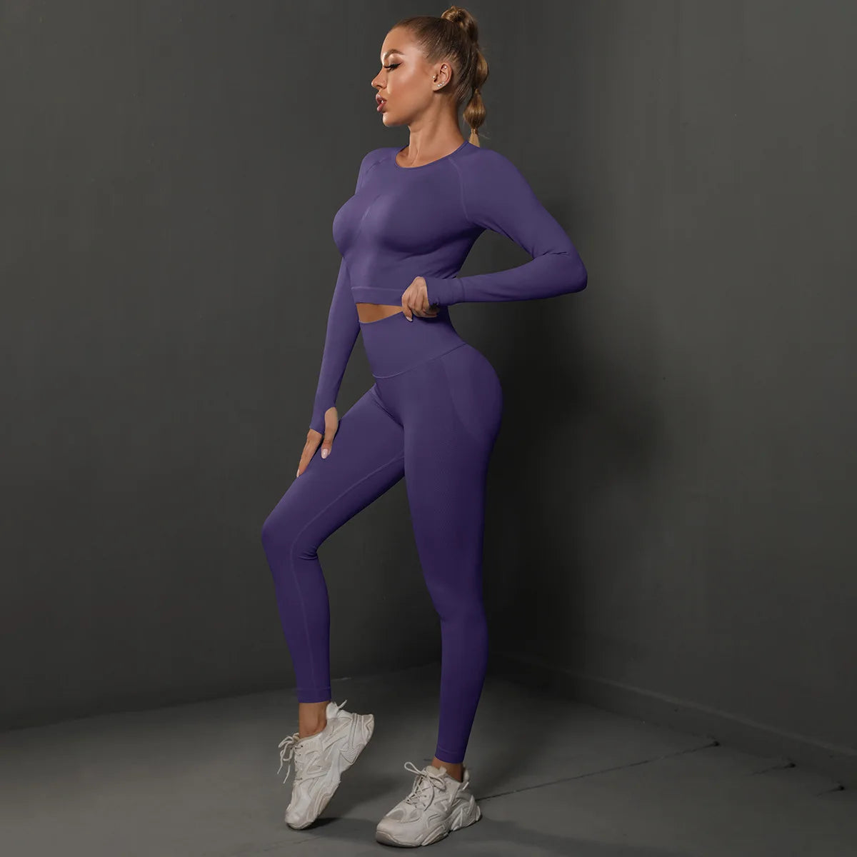 Women Sets 2PCS Energy Seamless Gym Tracksuits Tights Set