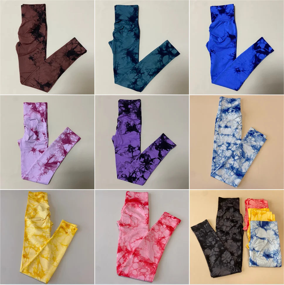 23 Colours Tie Dye Seamless Leggings Push Up