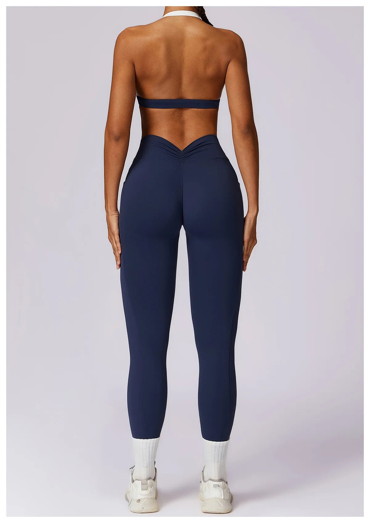 2Pcs Gym Set Women Workout Backless Yoga Suit