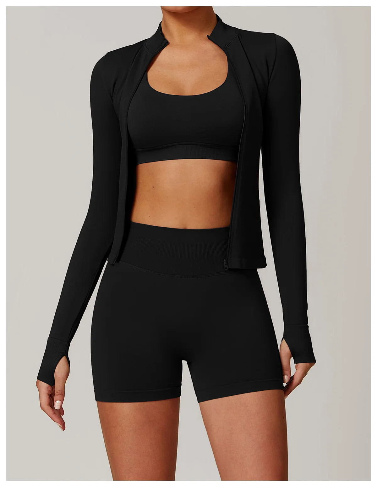 Seamless Yoga Clothes Women's Top Standing Collar Long Sleeved Sports Jacket