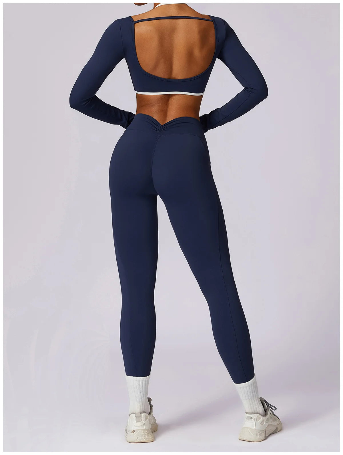 2Pcs Gym Set Women Workout Backless Yoga Suit