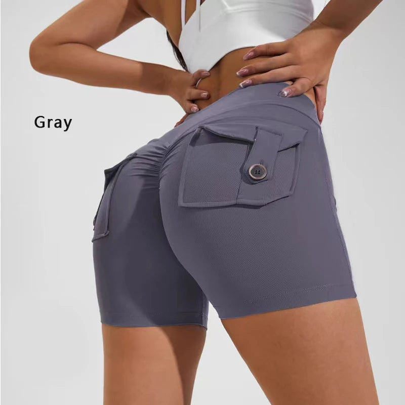 DIAS FIT JOY Tight Women's Shorts Pocket high waist lifting buttocks quick drying yoga shorts
