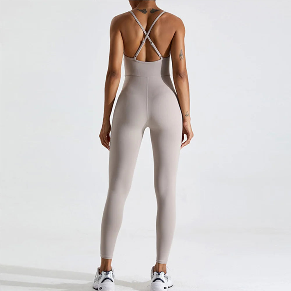 Yoga Jumpsuit for Women Fitness Backless Gym Clothing Set Yoga